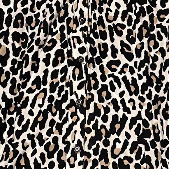 Cache Vintage Black and White Animal Print Cold Shoulder Blouse - Picture 3 of 3